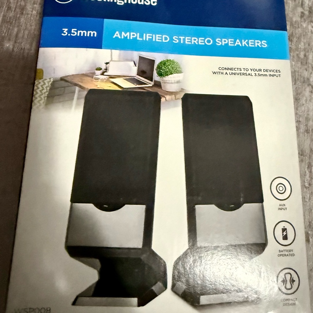 Black Portable Stereo Speakers with Modern Design
